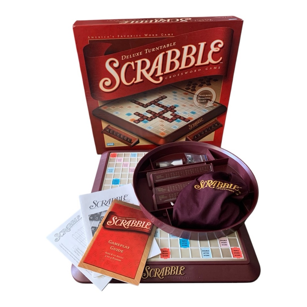 VTG NIB 2001 Scrabble Deluxe Turntable Crossword Game English